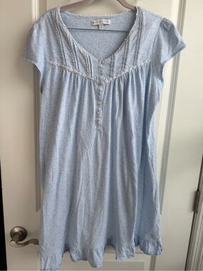 Eileen West Cap Sleeve Ruffle Hem Nightgown Traditional Sleepwear Lace Medium